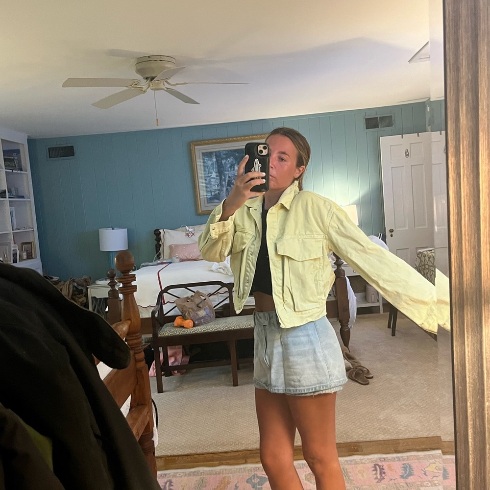 Zara Light Yellow Utility Jacket for Women